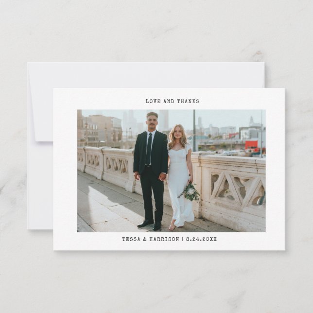 Tarjeta de agradecimiento al Boda minimalista (Anverso)