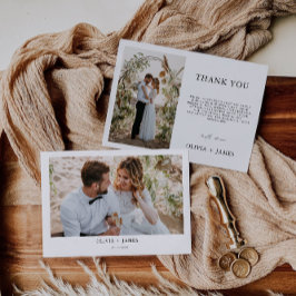 Tarjeta de agradecimiento al Boda minimalista