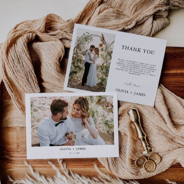 Tarjeta de agradecimiento al Boda minimalista (Minimalist Wedding Thank You Card)