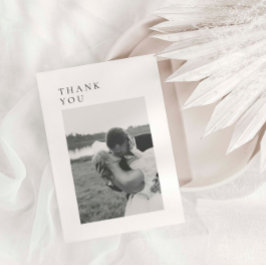 Tarjeta de agradecimiento al Boda minimalista