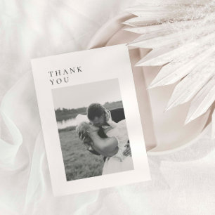 Tarjeta de agradecimiento al Boda minimalista