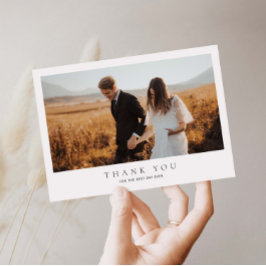 Tarjeta de agradecimiento al Boda minimalista