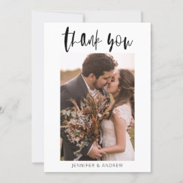 Tarjeta de agradecimiento al Boda minimalista