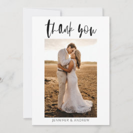 Tarjeta de agradecimiento al Boda minimalista