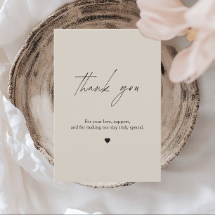 Tarjeta de agradecimiento al Boda minimalista de B