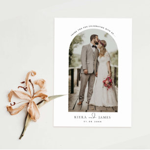 tarjeta de agradecimiento al boda minimalista de f