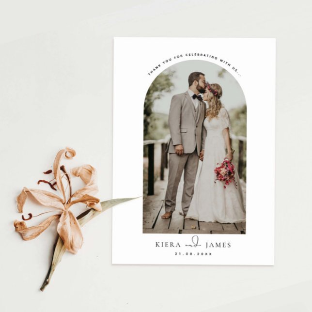 tarjeta de agradecimiento al boda minimalista de f (Subido por el creador)