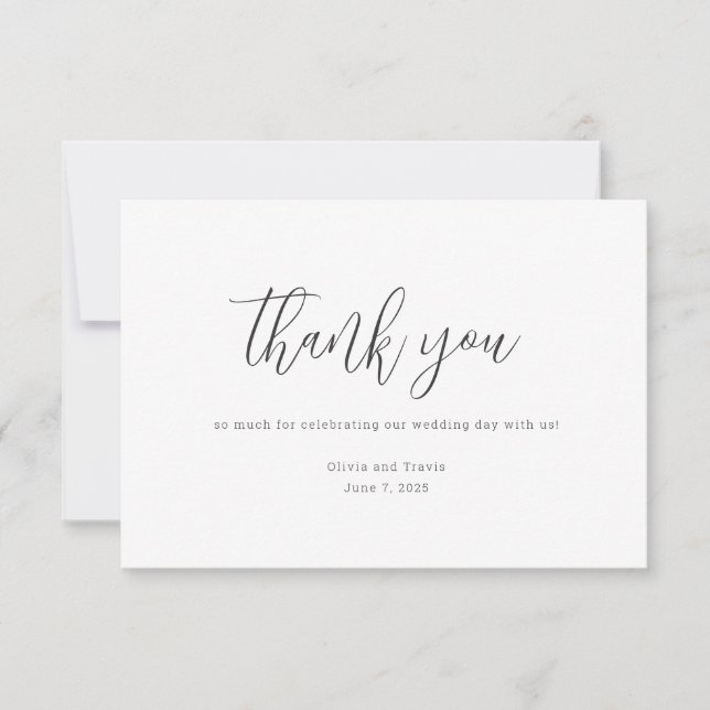 Tarjeta de agradecimiento al Boda Minimalista mode (Anverso)