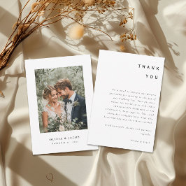 Tarjeta de agradecimiento al Boda Minimalista mode
