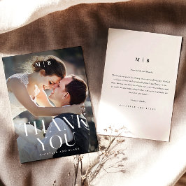 Tarjeta de agradecimiento al Boda Minimalista mono