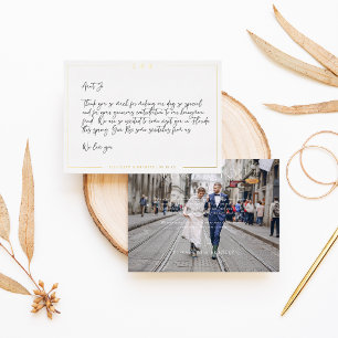 Tarjeta de agradecimiento al Boda mínimo marcado c