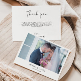 Tarjeta de agradecimiento al Boda moderno