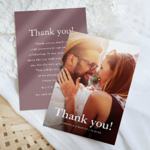 Tarjeta de agradecimiento al Boda moderno de fotos
