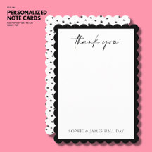 Tarjeta de agradecimiento al Boda moderno del bord