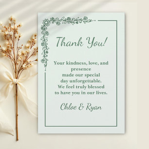 Tarjeta de agradecimiento al Boda monocromo ruso