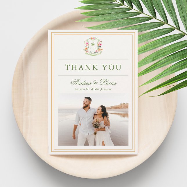 Tarjeta de agradecimiento al Boda Monograma de Árb (Subido por el creador)