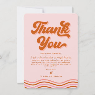 Tarjeta de agradecimiento al Boda Naranja Rosado R