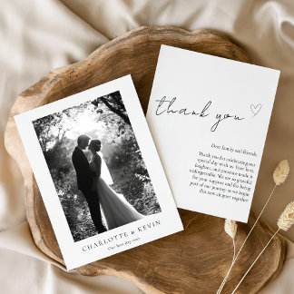 Tarjeta de agradecimiento al Boda personalizado mo