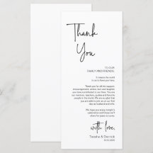 Tarjeta de agradecimiento al boda Place Setting Di