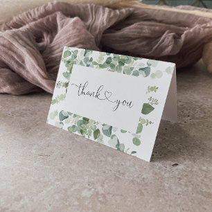 Tarjeta de agradecimiento al Boda plegado de eucal