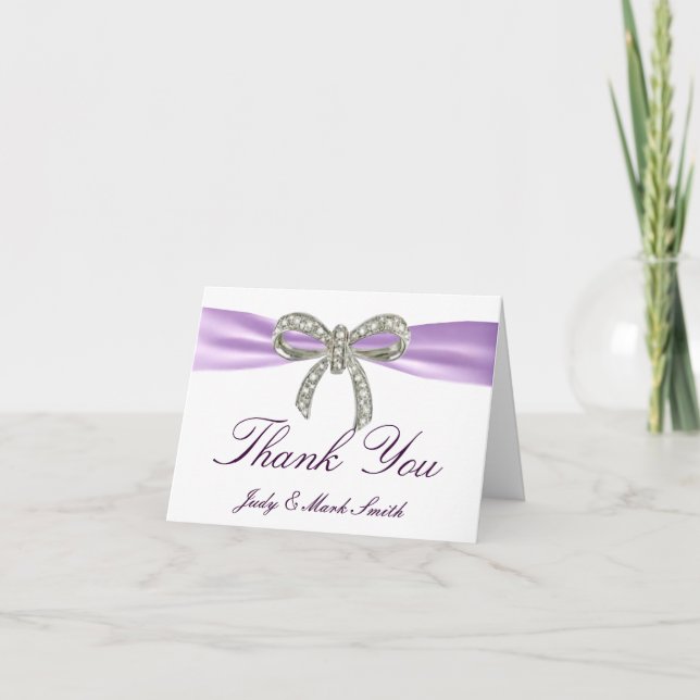 Tarjeta de agradecimiento al Boda Purple Diamond B (Anverso)