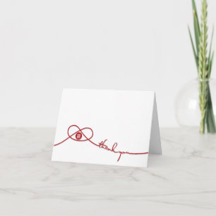 Tarjeta de agradecimiento al Boda Red Double Happi