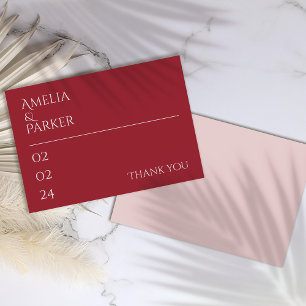 Tarjeta de agradecimiento al Boda Rojo Crimson min