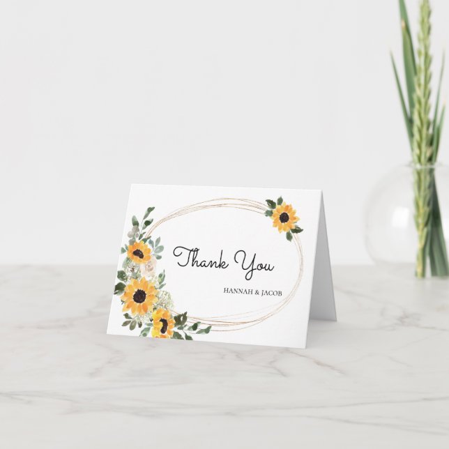 Tarjeta de agradecimiento al Boda ruso del girasol (Anverso)