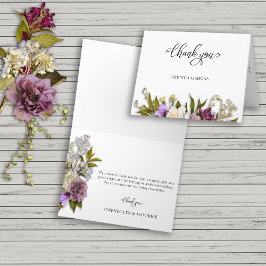 Tarjeta de agradecimiento al Boda Rústico floral d