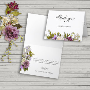Tarjeta de agradecimiento al Boda Rústico floral d