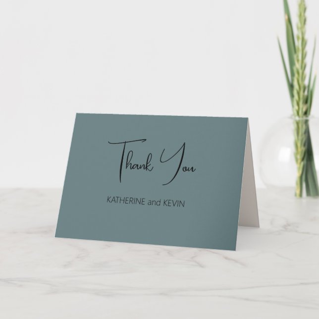 Tarjeta de agradecimiento al Boda Sage Green Simpl (Anverso)