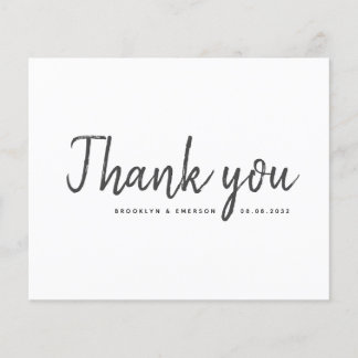 Tarjeta de agradecimiento al Boda sencillo de pres