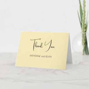 Tarjeta de agradecimiento al Boda simple amarillo