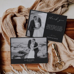 Tarjeta de agradecimiento al Boda trasero