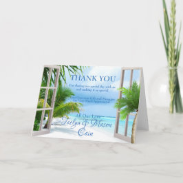 Tarjeta de agradecimiento al Boda tropical de la p