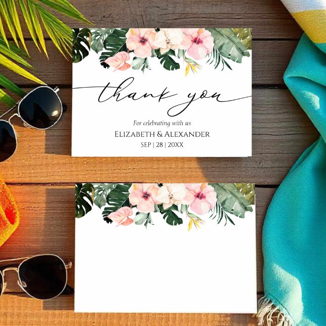 Tarjeta de agradecimiento al Boda tropical | Palm  (Subido por el creador)