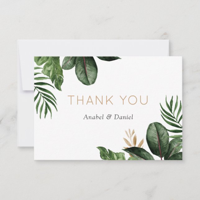 Tarjeta de agradecimiento al Boda Tropical Philode (Anverso)