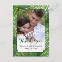 Tarjeta de agradecimiento al Boda verde foto peque