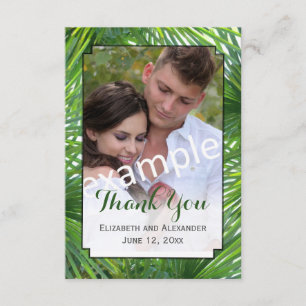 Tarjeta de agradecimiento al Boda verde foto peque