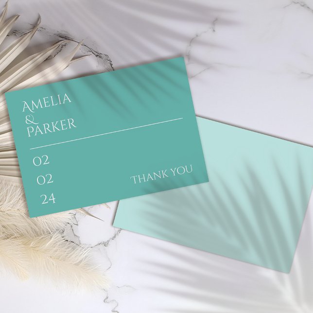 Tarjeta de agradecimiento al Boda Verde minimalist (Subido por el creador)
