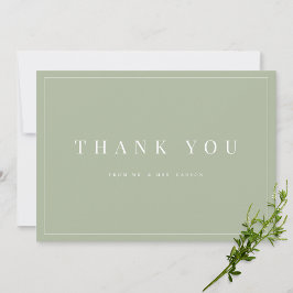 Tarjeta de agradecimiento al Boda verde sabio mode