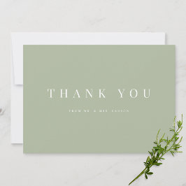 Tarjeta de agradecimiento al Boda verde sabio mode