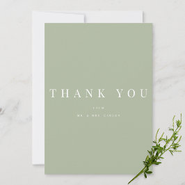 Tarjeta de agradecimiento al Boda verde sabio mode