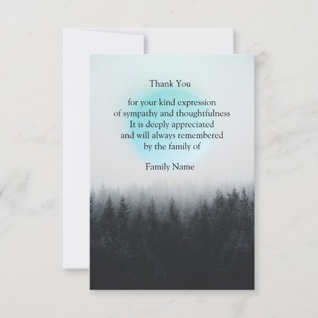Tarjeta de agradecimiento al bosque de árboles pla (Anverso)