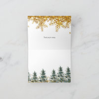 Tarjeta de agradecimiento al bosque de invierno de