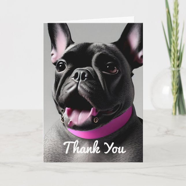 Tarjeta de agradecimiento al Bulldog francés lindo (Anverso)