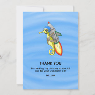 Tarjeta de agradecimiento al caballito de mar rápi