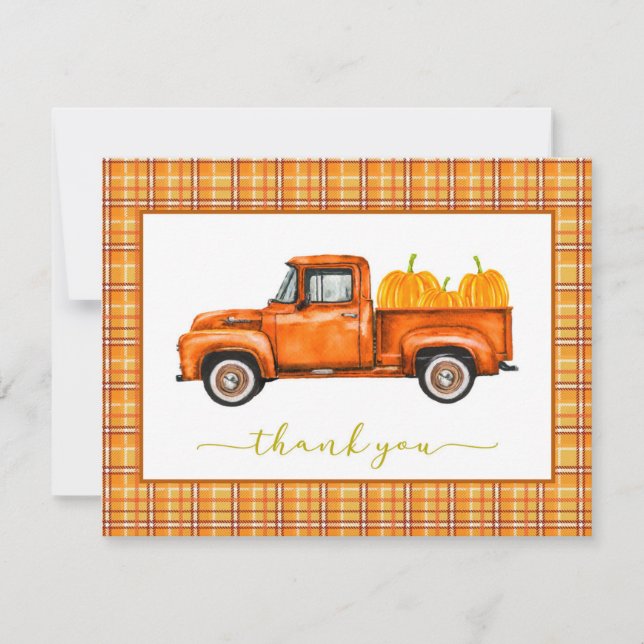 Tarjeta de agradecimiento al camión de calabaza de (Anverso)