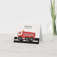 Tarjeta de agradecimiento al camión rojo de la cal