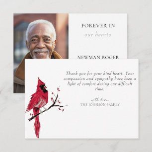 Tarjeta de agradecimiento al cardenal rojo Memoria